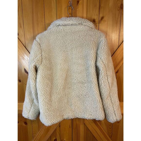 Aeropostale Sherpa Full Zip Lined Coat Cream Pockets Size Small (5364) - Picture 7 of 7
